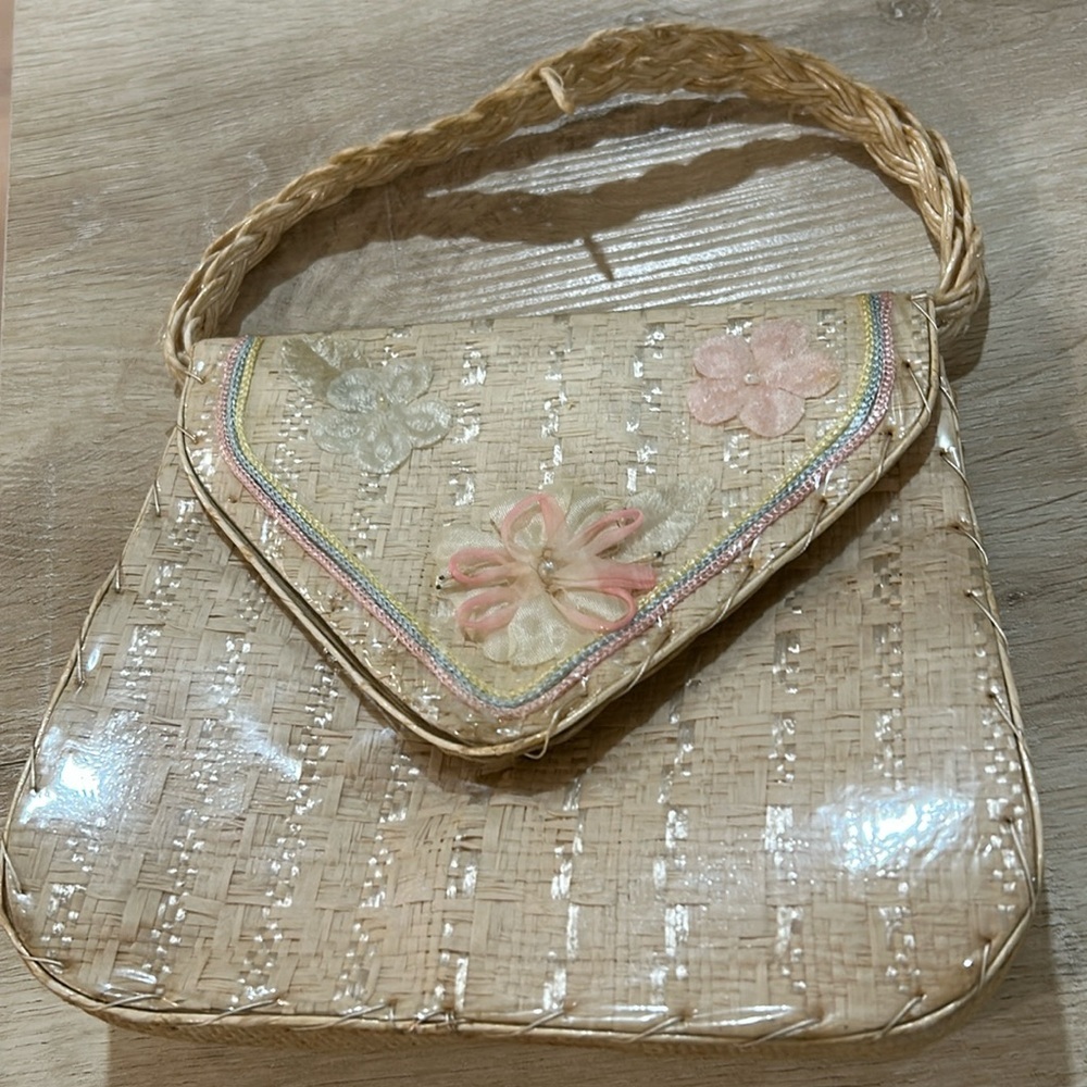 Vtg 60s 70s girls purse Handbag bag for dress up play pretend